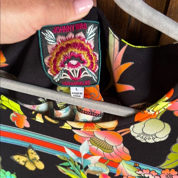 Johnny Was Pink and Yellow Graphic Blouse - Picture 2 of 4